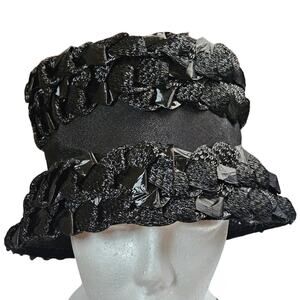 Vintage Union Made Black Ladys Bonnet